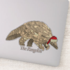 Niedliche Pangolin Santa gefährdete Arten Weihnach Aufkleber