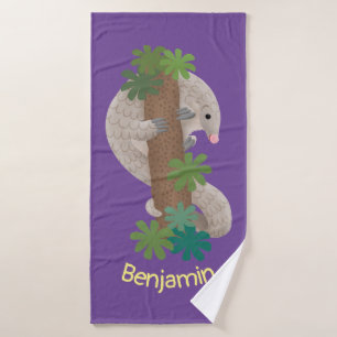 Niedliche Pangolin-Vorführung Badhandtuch Set