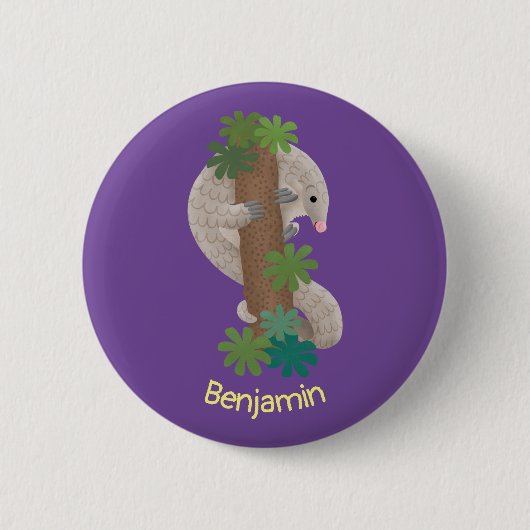 Niedliche Pangolin-Vorführung Button (Vorderseite)
