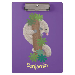 Niedliche Pangolin-Vorführung Klemmbrett
