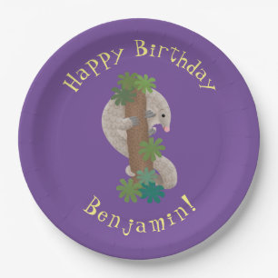 Niedliche Pangolin-Vorführung Pappteller