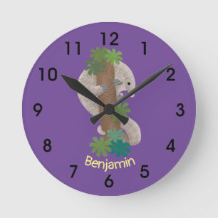 Niedliche Pangolin-Vorführung Runde Wanduhr