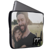 Niedliche Papa-Bären-Silhouette mit individuellem Laptopschutzhülle (Vorne Rechts)