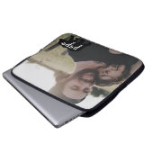 Niedliche Papa-Bären-Silhouette mit individuellem Laptopschutzhülle (Vorne Knopf)