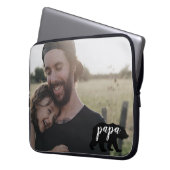 Niedliche Papa-Bären-Silhouette mit individuellem Laptopschutzhülle (Vorderseite Links)
