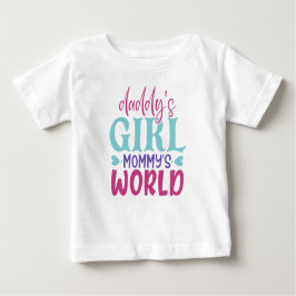 niedliche Papa-Girl-Mama Weltkunst Baby T-shirt