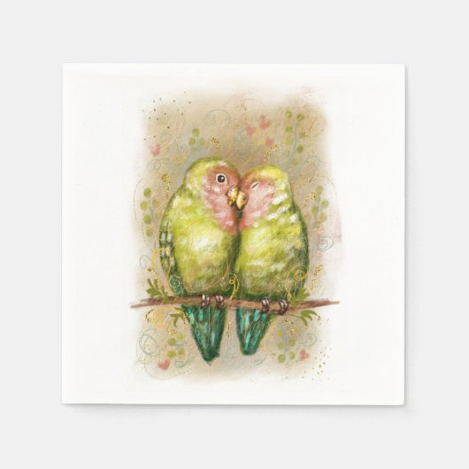 Niedliche Papageien. 21 Serviette (Vorderseite)