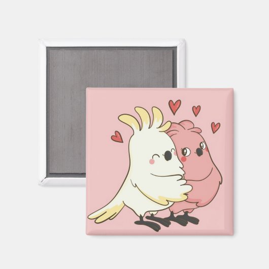 Niedliche Papageien Magnet (Vorderseite/Rückseite)
