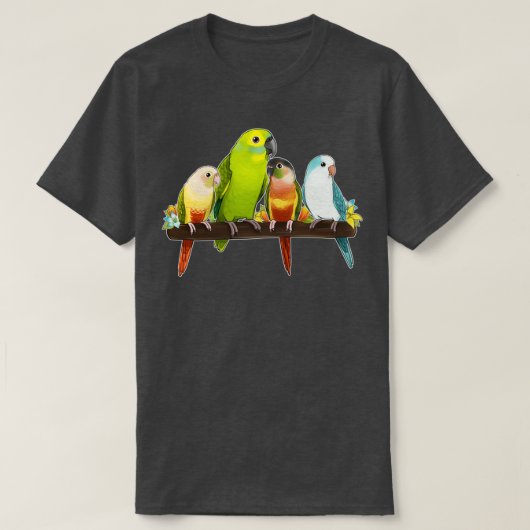 Niedliche Papageien T-Shirt (Design vorne)