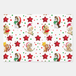 Niedliche Papierblätter für Haustiere, Kätzchen un Geschenkpapier Set