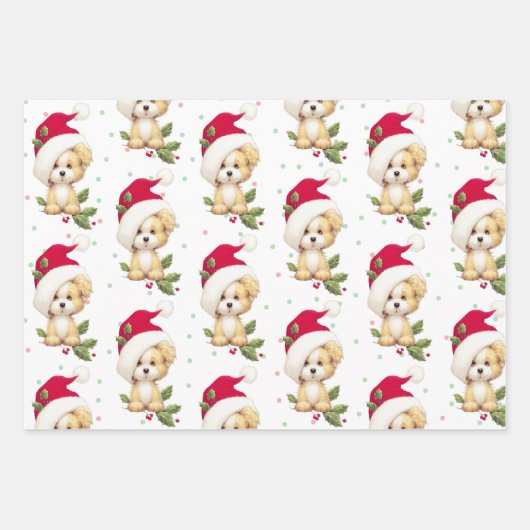 Niedliche Papierblätter für Weihnachtsmäntel Geschenkpapier Set (Vorderseite 3)