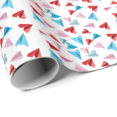 Niedliche Papierflieger, Aviator oder Pilot Geschenkpapier (Rolleneckpunkt)