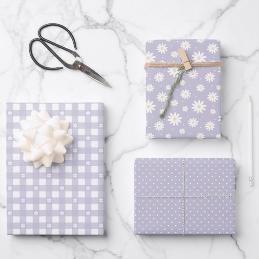 Niedliche Papierfolien für das Muster der Lavendel Geschenkpapier Set (Vorderseite)