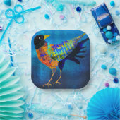 Niedliche Papierplatte des Halloween Crow Square Pappteller (Party)