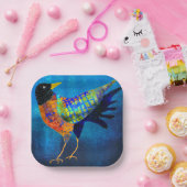 Niedliche Papierplatte des Halloween Crow Square Pappteller (Party)