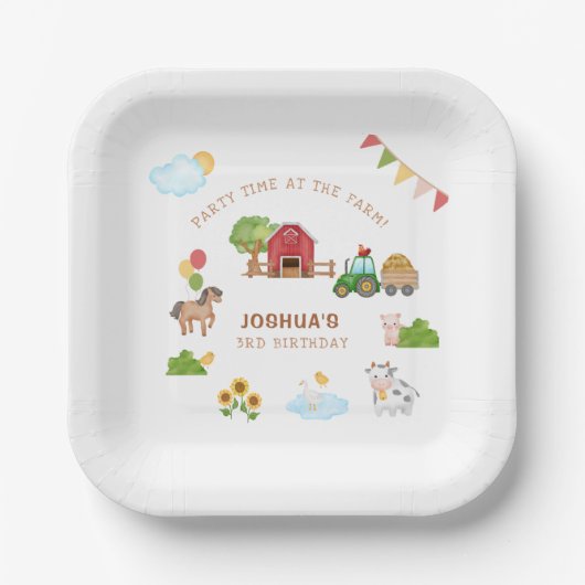 Niedliche Papierplatte für rote Barntracker von Nu Pappteller (Vorderseite)