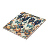 Niedliche Papillon Dog Illustration Fliese (Seite)