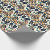 Niedliche Papillon Dog Illustration Geschenkpapier (Ecke)