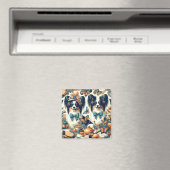Niedliche Papillon Dog Illustration Magnet (In Situ (Geschirrspüler))