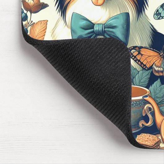 Niedliche Papillon Dog Illustration Mousepad (Ecke)