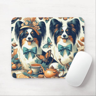 Niedliche Papillon Dog Illustration Mousepad