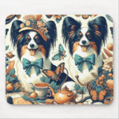 Niedliche Papillon Dog Illustration Mousepad (Vorne)