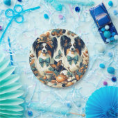 Niedliche Papillon Dog Illustration Pappteller (Party)