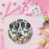 Niedliche Papillon Dog Illustration Pappteller (Party)
