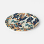 Niedliche Papillon Dog Illustration Pappteller (Schrägansicht)