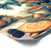 Niedliche Papillon Dog Illustration Poster (Ecke)