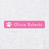 Niedliche Pappdrucke individuelle Name rosa Stoffb Etiketten (Design 1)