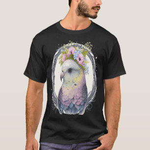 Niedliche Parakeet Budgie Bird Blume Crown Pet Bir T-Shirt