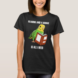 Niedliche Parakeet-Budgie und Lesebücher T-Shirt