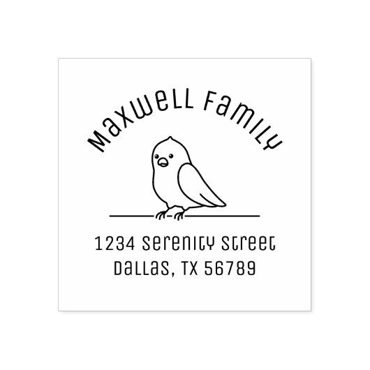 Niedliche Parakeet Parrot Bird-Familienadresse Gummistempel (Prägung)