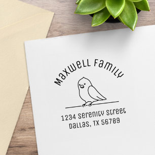 Niedliche Parakeet Parrot Bird-Familienadresse Gummistempel