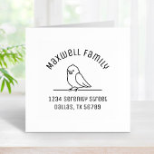 Niedliche Parakeet Parrot Bird-Familienadresse Gummistempel