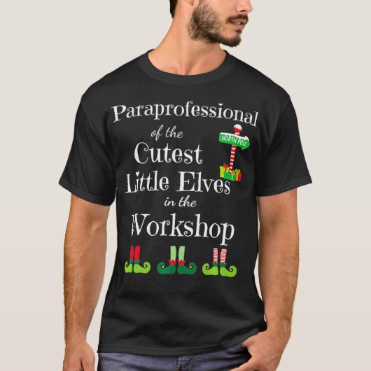 Niedliche Paraprofessional Lehrerin Weihnachtselfe T-Shirt (Vorderseite)