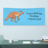 Niedliche Parasaurolophus-Dinosaurier-Cartoon-Abbi Banner (Messe)