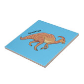 Niedliche Parasaurolophus-Dinosaurier-Cartoon-Abbi Fliese (Seite)