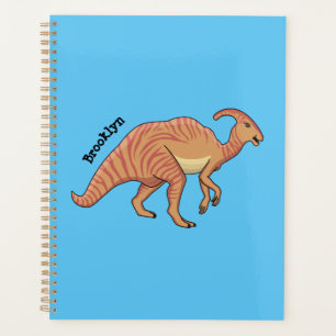 Niedliche Parasaurolophus-Dinosaurier-Cartoon-Abbi Planer