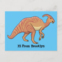 Niedliche Parasaurolophus-Dinosaurier-Cartoon-Abbi