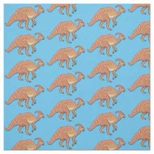 Niedliche Parasaurolophus-Dinosaurier-Cartoon-Abbi Stoff