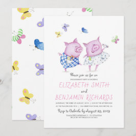 Niedliche Partnerschaft für Schweine Einladung