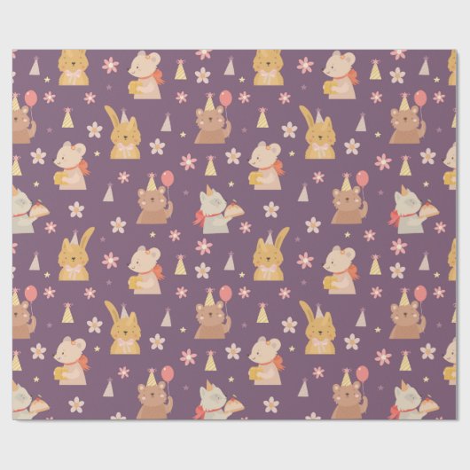 Niedliche Party Critters Geschenkpapier (Flach)