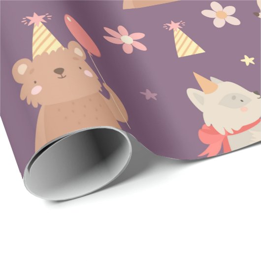 Niedliche Party Critters Geschenkpapier (Rolleneckpunkt)