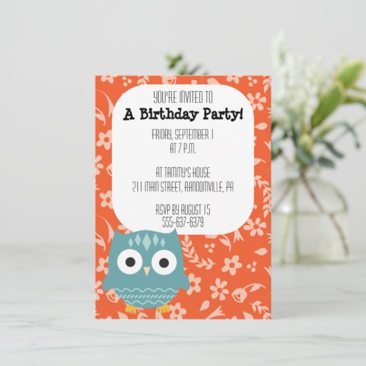 Niedliche Party Einladung (Stehend Vorderseite)