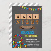 Niedliche Party Einladung bei Kinderspiel (Vorne/Hinten)