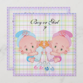 Niedliche Party Einladung des Babygeschlechts (Vorne/Hinten)