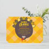 Niedliche Party Einladung des Erntedanks der Türke (Stehend Vorderseite)