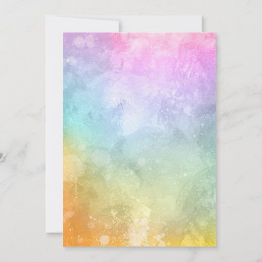 Niedliche Party Einladung des kleinen Regenbogenge (Rückseite)